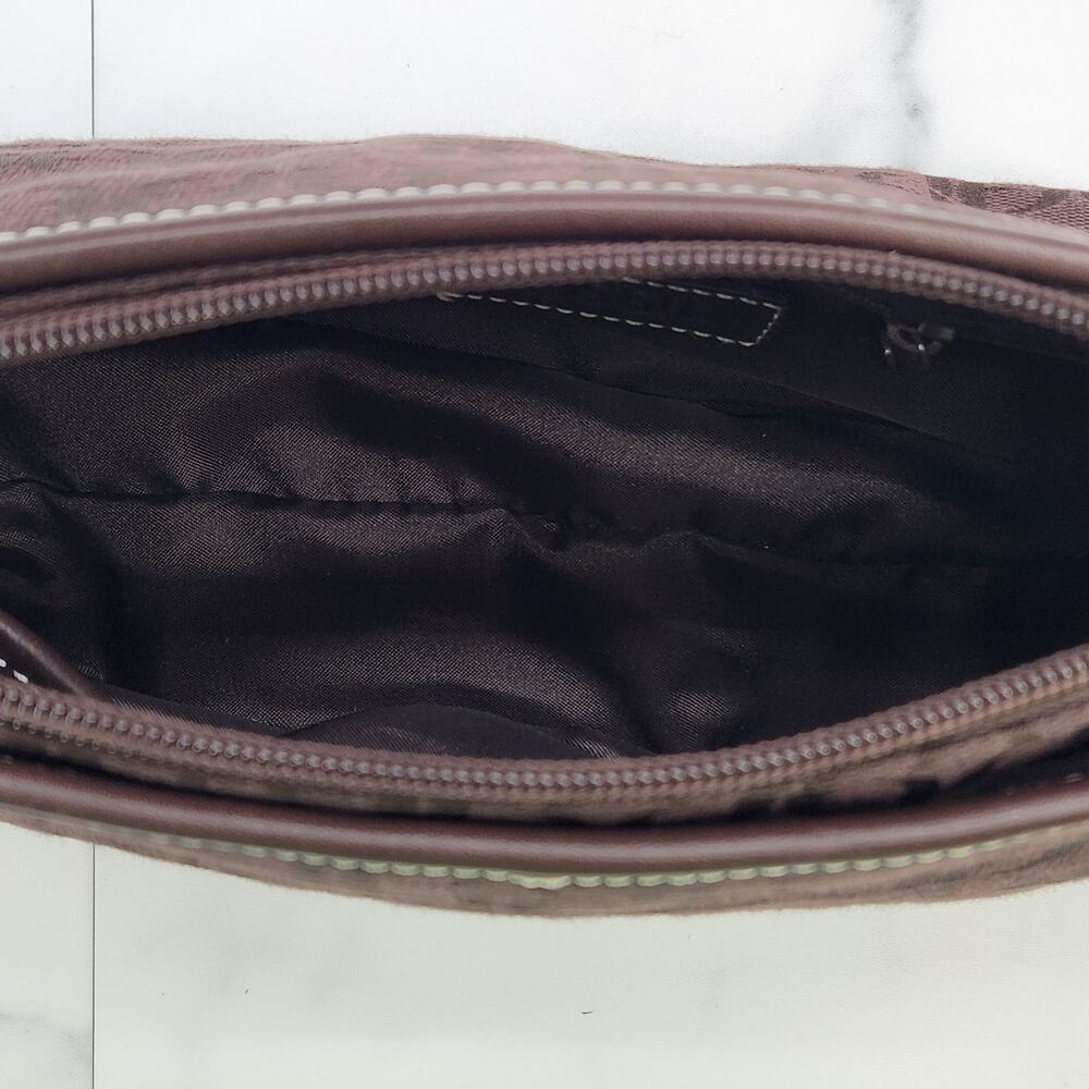 NWOT Fossil Signature Brown Shoulder Bag - jacquard print - Picture 9 of 11